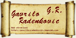 Gavrilo Radenković vizit kartica